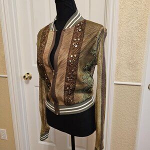 Hale Bob Vintage Light Weight Net Bomber Jacket